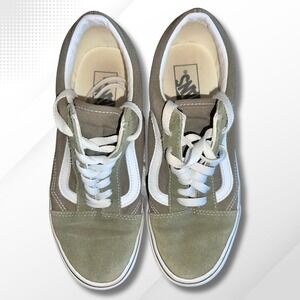 Vans Old Skool Suede Canvas Olive Green Sneakers Women's 8.5 Men's 7